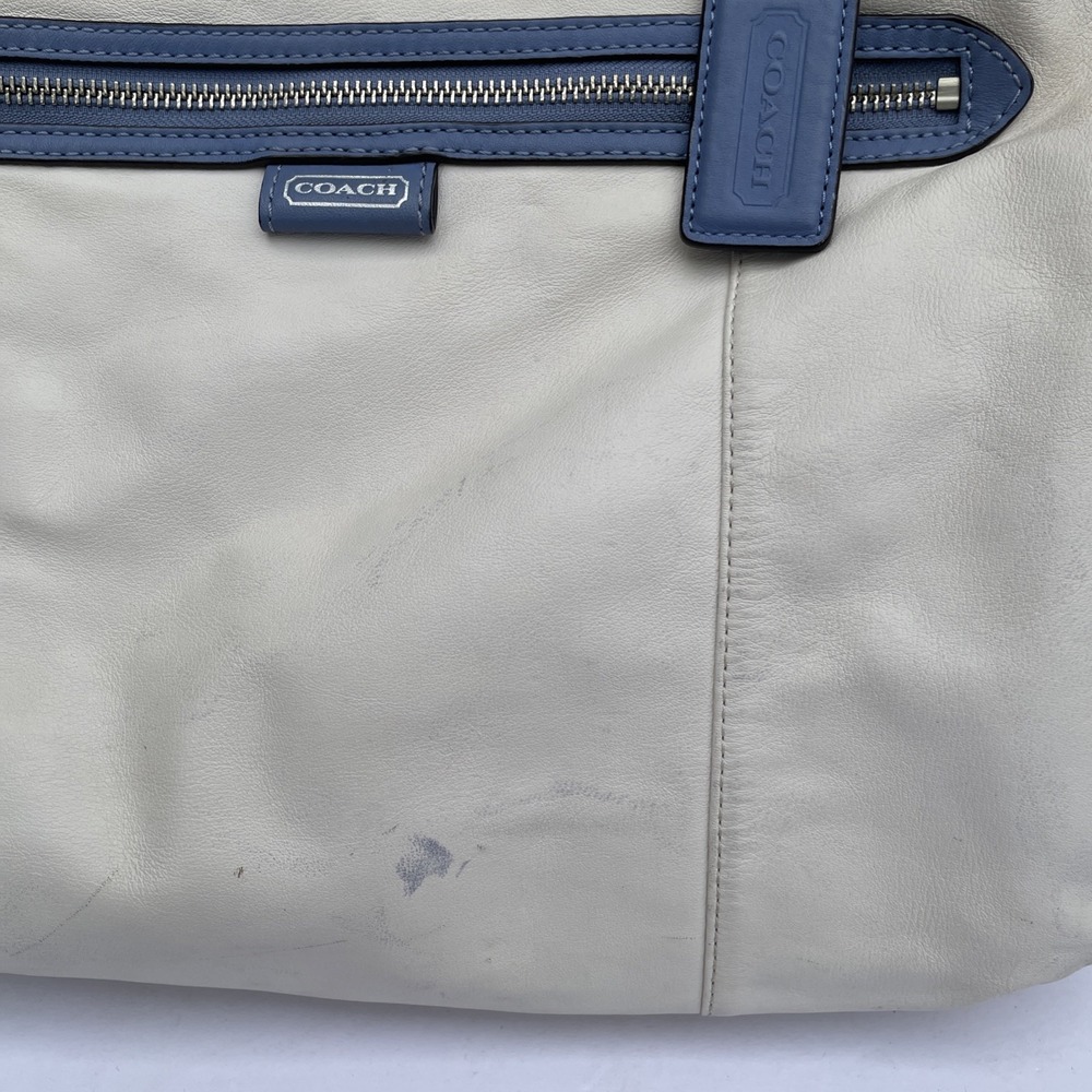 Coach Womens Hangbag Ivy/Blue F23922 Daisy spectator Emma Leather tote bag READ - Picture 6 of 16